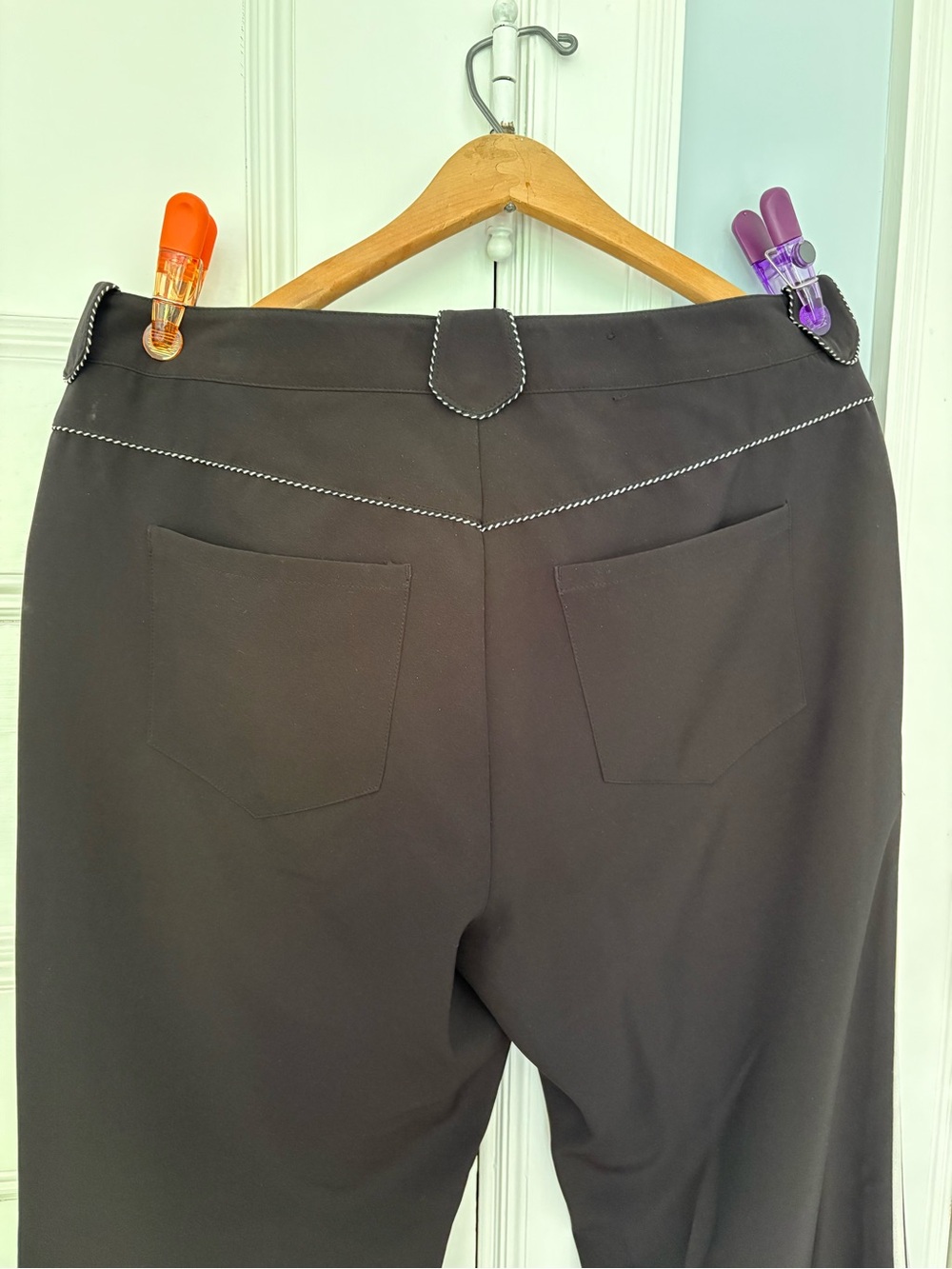 INC International Concepts Black Pants with Contrast Stitching